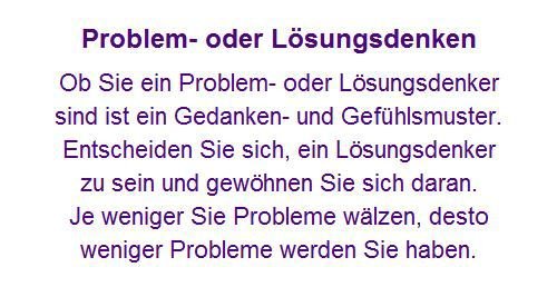 Problemdenken Lösungsdenken