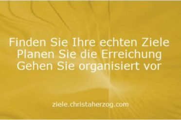 Echte Ziele setzen