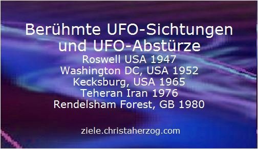 Berühmte UFO-Sichtungen und Abstüre