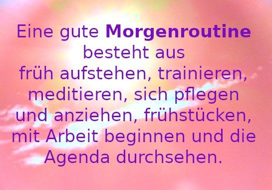 Morgenroutine besteht aus